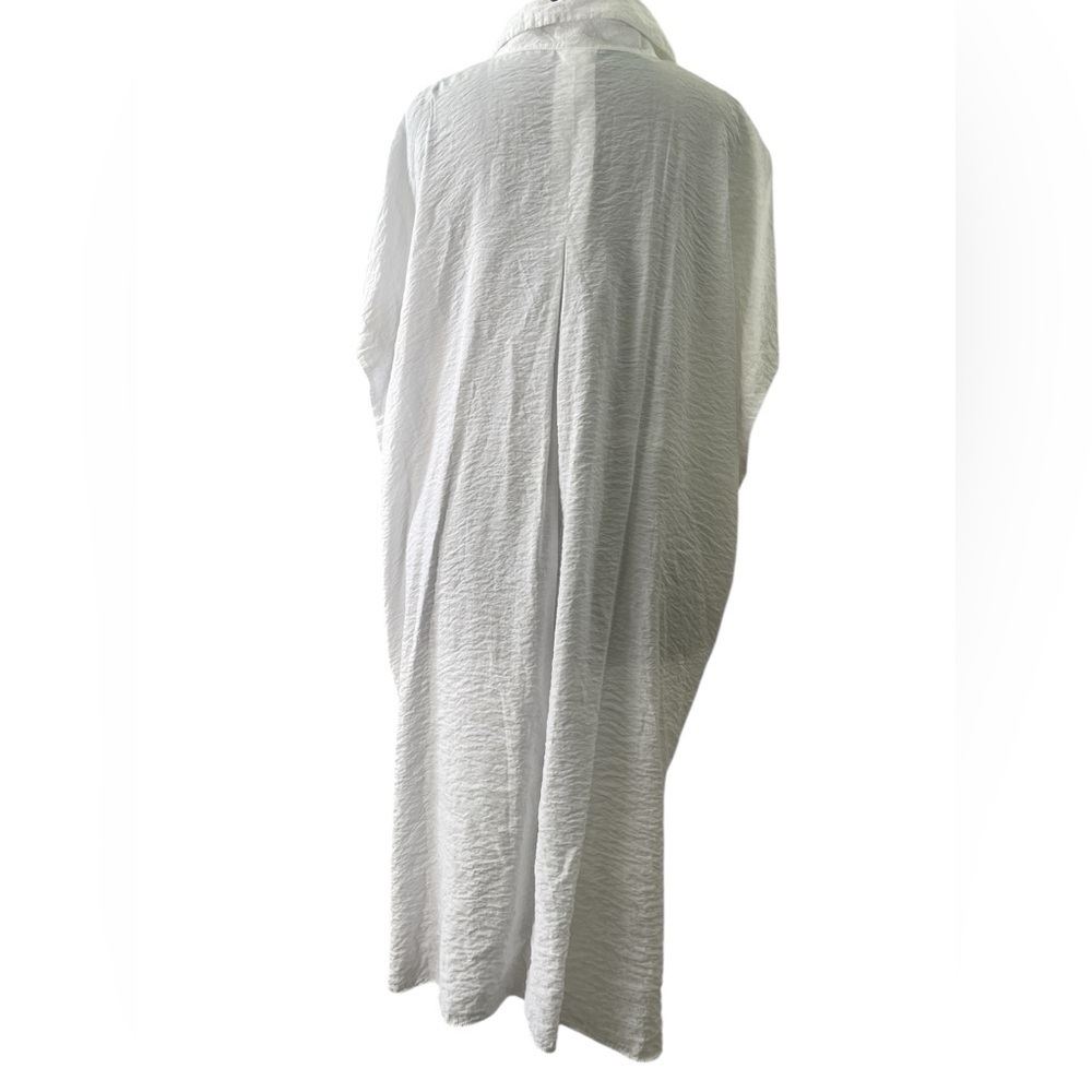 H&M White Sleeveless Button Front Hi Low Dress XXL Sheer Viscose Beach Cover Up - Picture 4 of 8